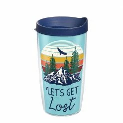 Lets Get Lost 16 oz. Clear Plastic Travel Mugs Double Walled Insulated Tumbler with Travel Lid by Tervis