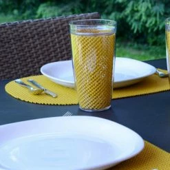 Fishnet 17 in. x 12 in. Golden PVC Covered Jute Oval Placemat (Set of 6) by Kraftware 6 Fishnet 17 in. x 12 in. Golden PVC Covered Jute Oval Placemat (Set of 6) by Kraftware -Kraftware Sales Store yellows golds kraftware placemats 35346 4f 1000