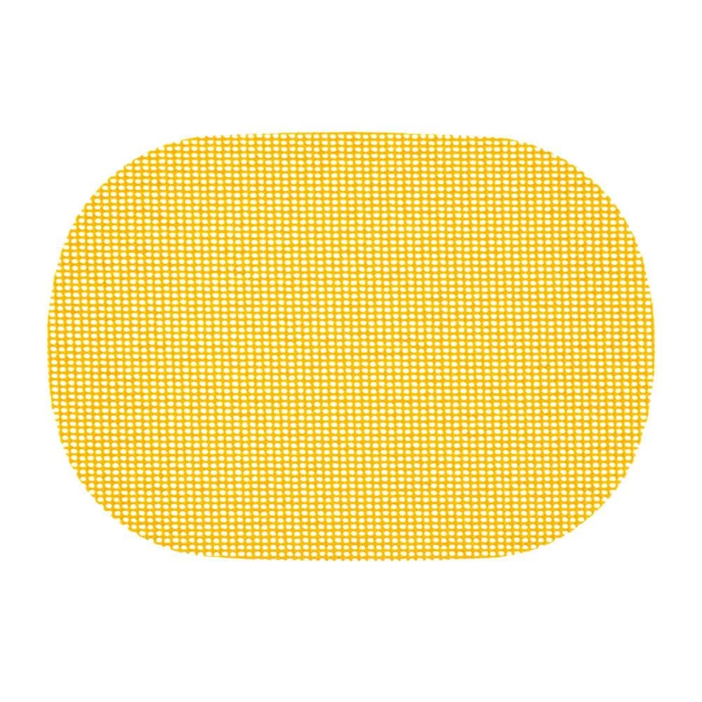 Fishnet 17 in. x 12 in. Golden PVC Covered Jute Oval Placemat (Set of 6) by Kraftware 1 Fishnet 17 in. x 12 in. Golden PVC Covered Jute Oval Placemat (Set of 6) by Kraftware