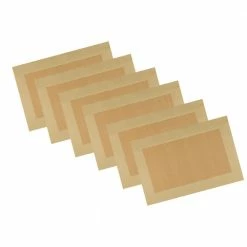 EveryTable 18 in. x 12 in. Two-Tone Gold PVC Placemat (Set of 6) by Kraftware